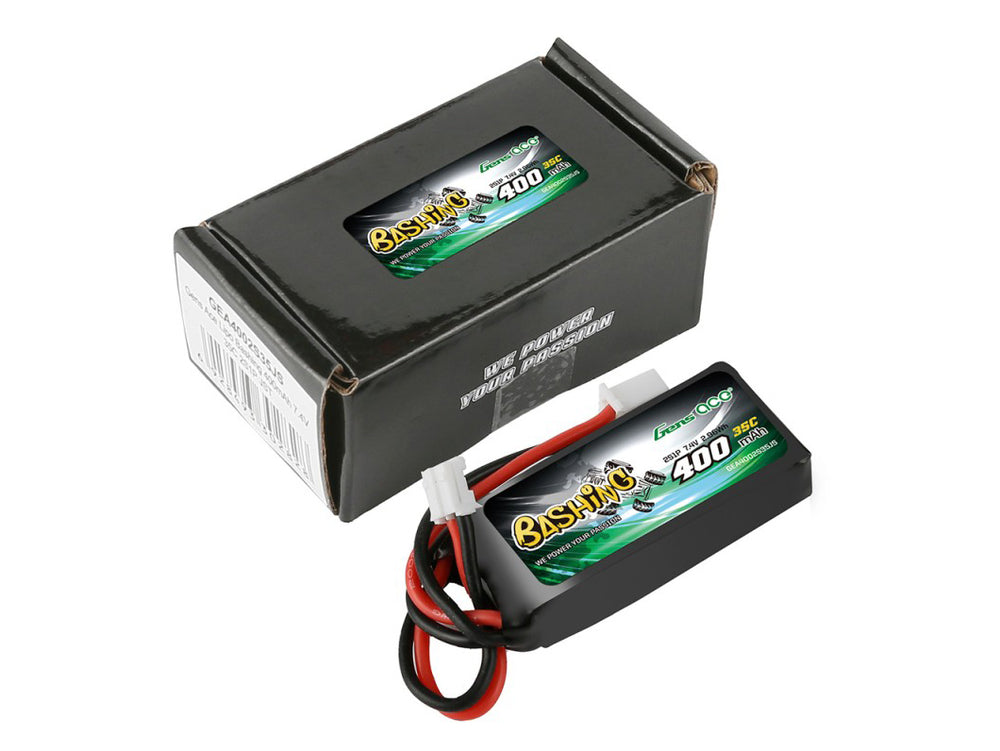 Gens Ace Li-Po Car 2S 7.4V 400mAh 35C with JST (SCX24) GC2S400-35JST