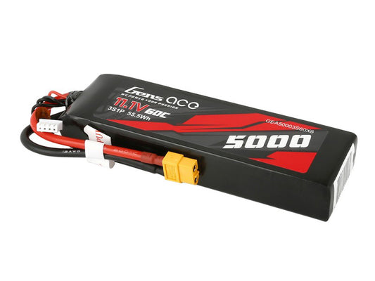 Gens Ace Li-Po Car 3S 11.1V 5000mAh 60C with XT60 GC3S5000-60X6