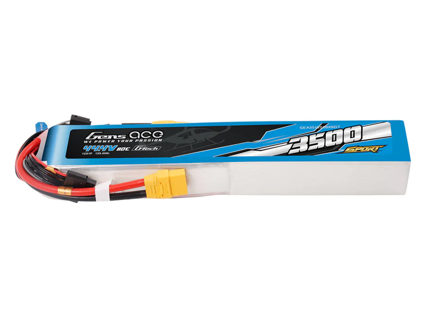 Gens Ace Li-Po Sport 12S 44.4V 3500mAh 80C with XT90 GT12S3500-80X9