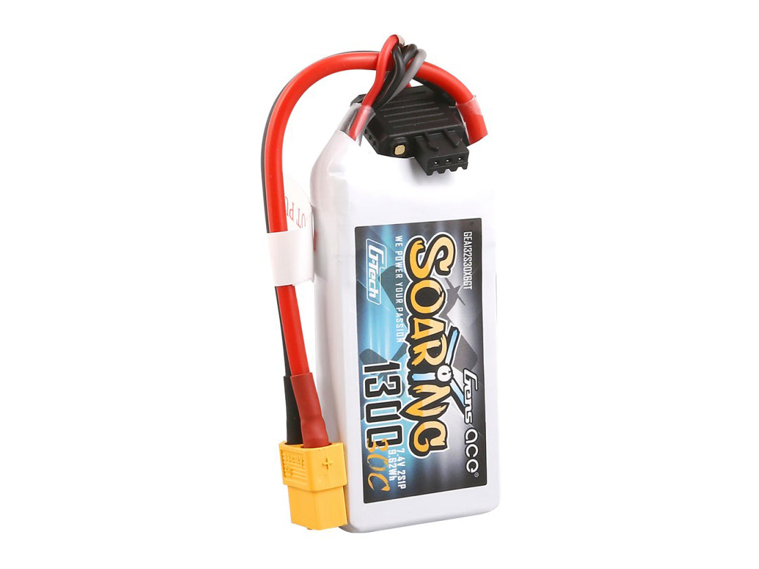 Gens Ace Li-Po G-Tech 2S 7.4V 1300mAh 30C Soaring with XT60 GT2S1300-30X6