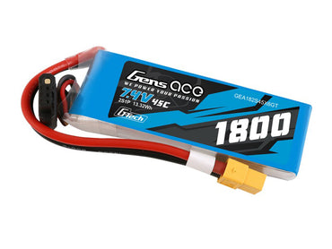 Gens Ace Li-Po G-Tech 2S 7.4V 1800mAh 45C with XT60 GT2S1800-45X6