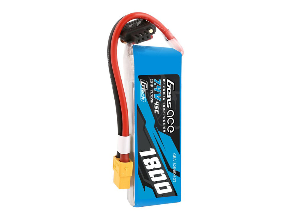 Gens Ace Li-Po G-Tech 2S 7.4V 1800mAh 45C with XT60 GT2S1800-45X6