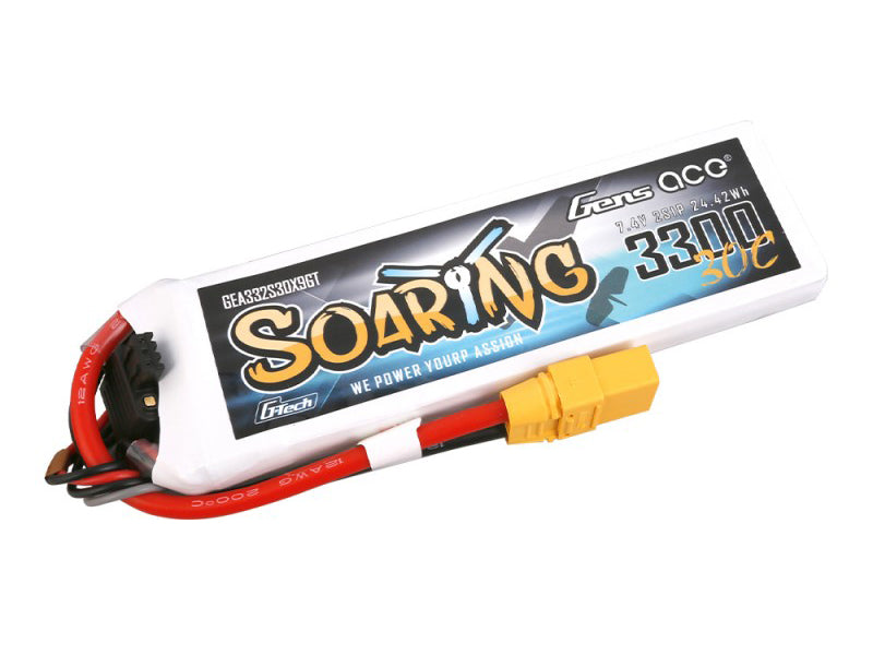 Gens Ace Li-Po G-Tech 2S 7.4V 3300mAh 30C Soaring with XT90 GT2S3300-30X9