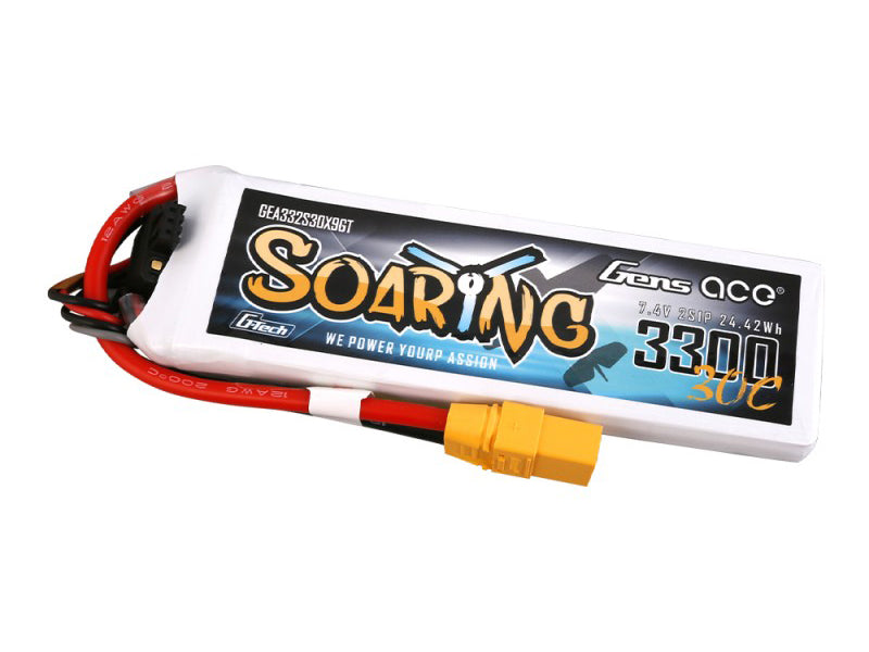 Gens Ace Li-Po G-Tech 2S 7.4V 3300mAh 30C Soaring with XT90 GT2S3300-30X9