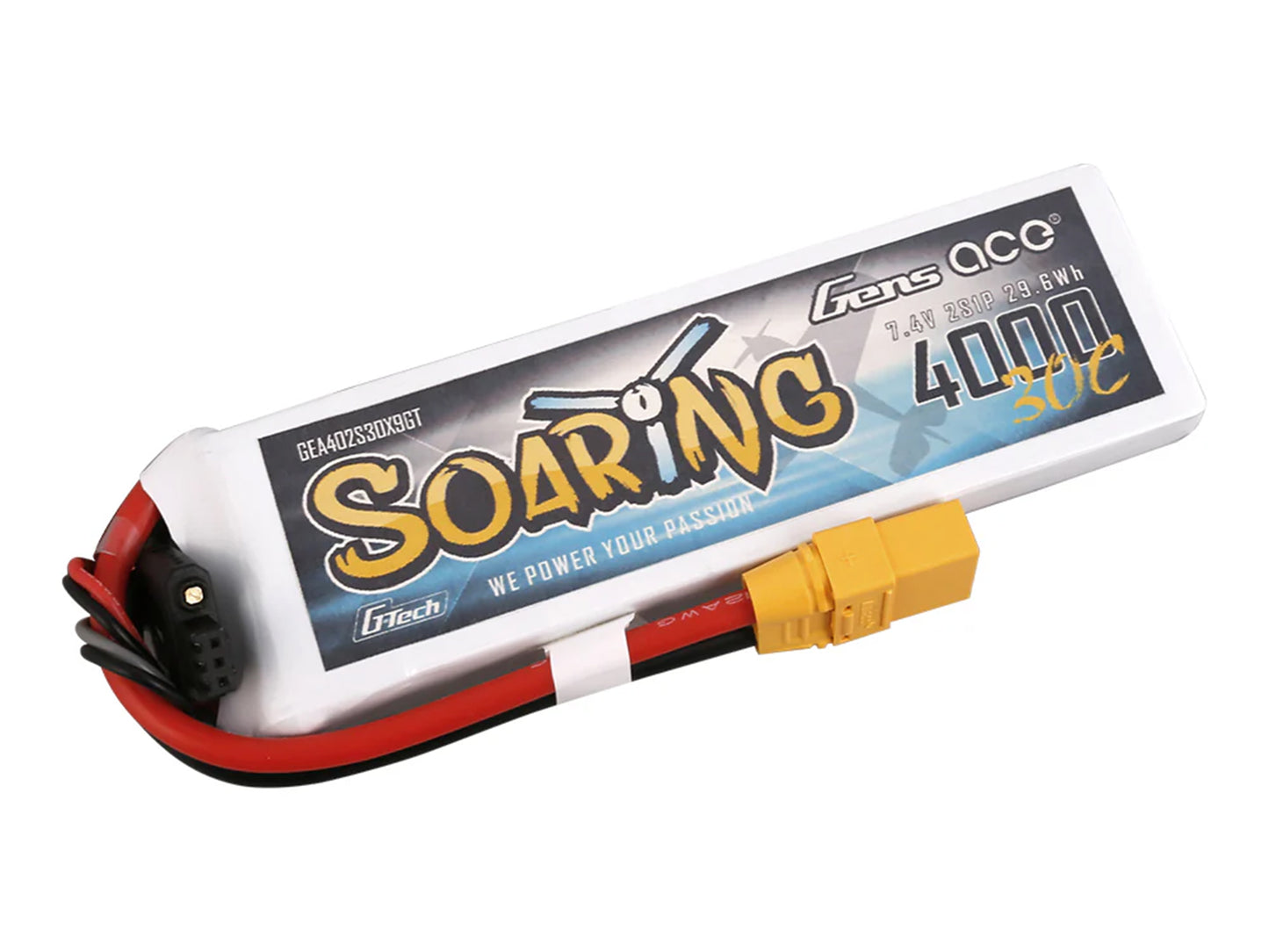 Gens Ace Li-Po G-Tech 2S 7.4V 4000mAh 30C with XT90 GT2S4000-30X9