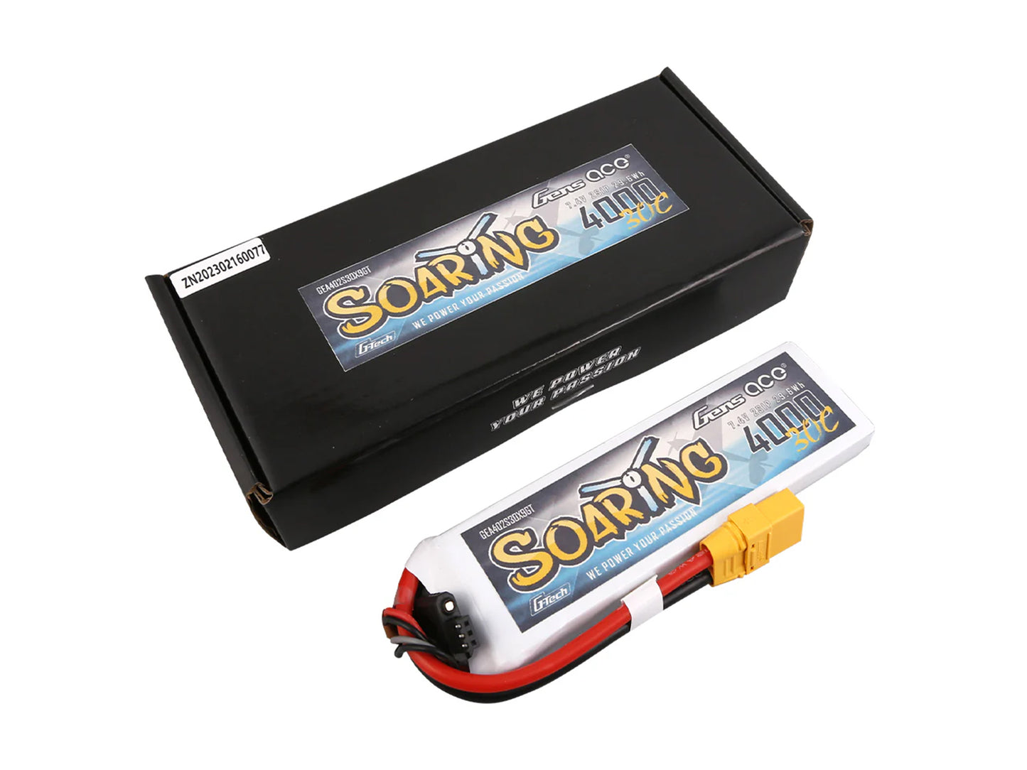 Gens Ace Li-Po G-Tech 2S 7.4V 4000mAh 30C with XT90 GT2S4000-30X9
