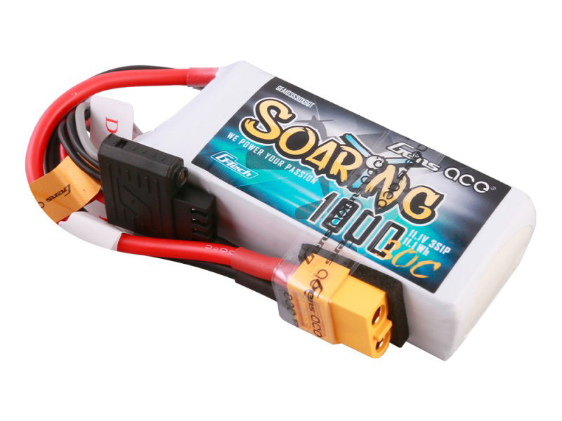 Gens Ace Li-Po G-Tech 3S 11.1V 1000mAh 30C Soaring with XT60 GT3S1000-30X6