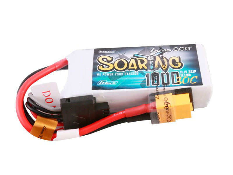 Gens Ace Li-Po G-Tech 3S 11.1V 1000mAh 30C Soaring with XT60 GT3S1000-30X6