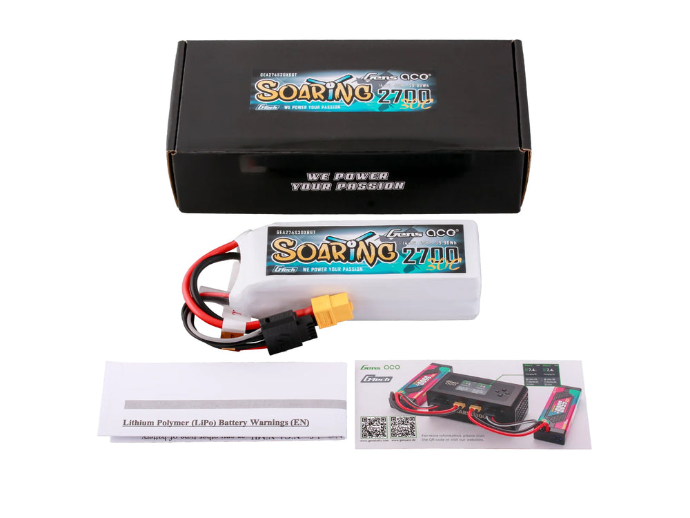 Gens Ace Li-Po G-Tech 4S 14.8V 2700mAh 30C with XT60 GT4S2700-30X6