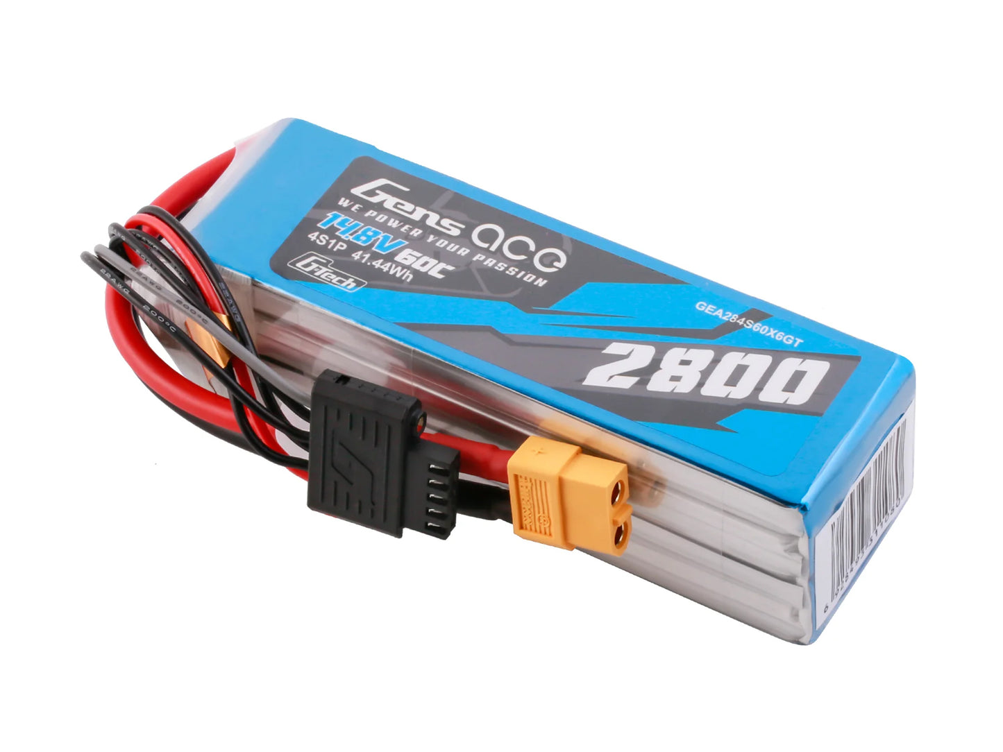 Gens Ace Li-Po G-Tech 4S 14.8V 2800mAh 60C with XT60 GT4S2800-60X6