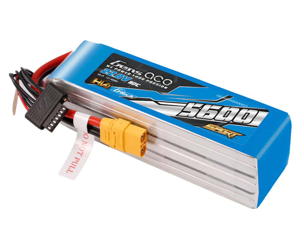 Gens Ace Li-Po G-Tech SPORT HV 6S 22.2V 5600mAh 80C with XT90 GT6H5600-80X9S