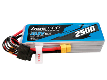 Gens Ace Li-Po G-Tech 6S 22.2V 2500mAh 80C with XT60 GT6S2500-80X6