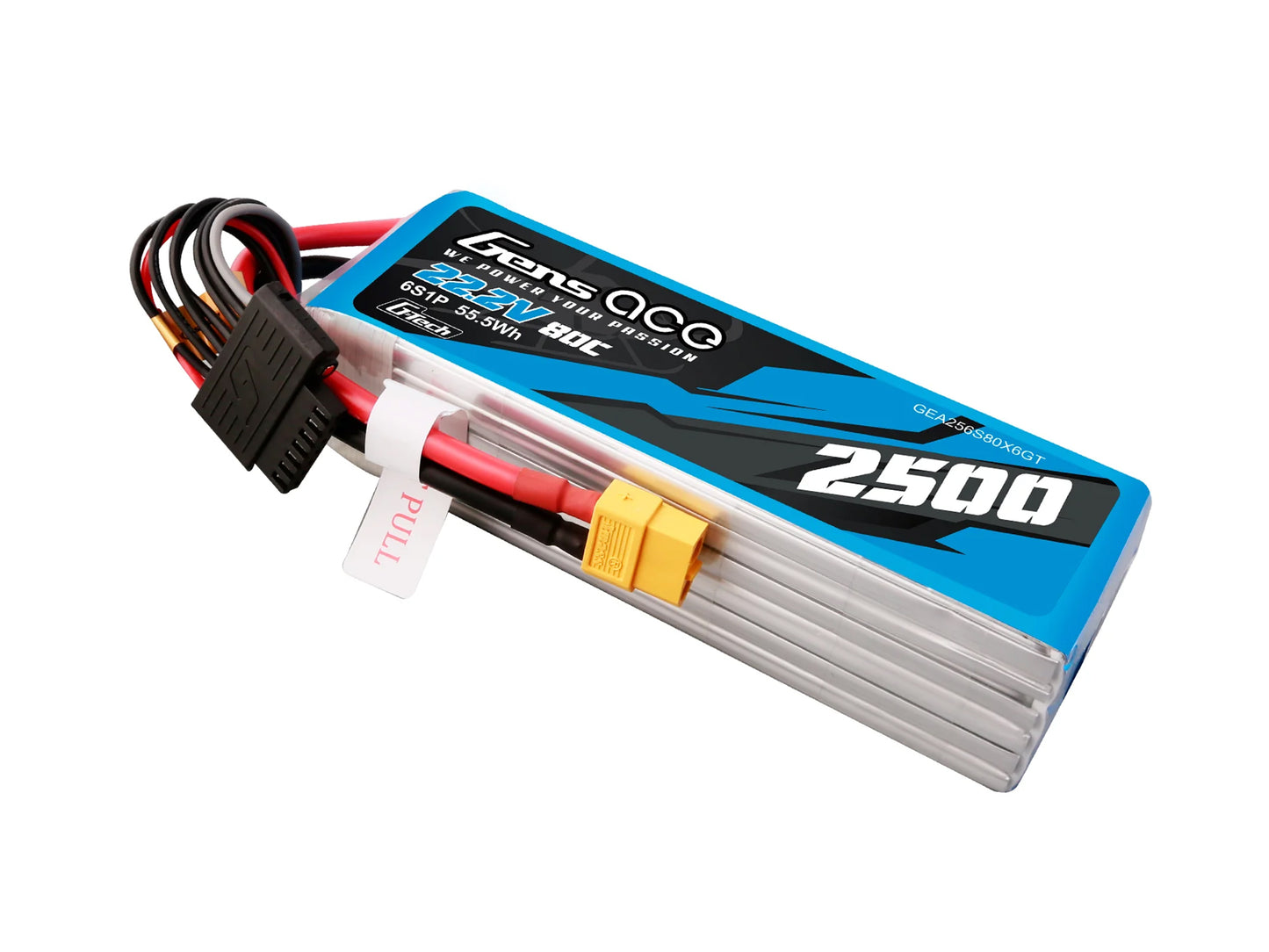 Gens Ace Li-Po G-Tech 6S 22.2V 2500mAh 80C with XT60 GT6S2500-80X6