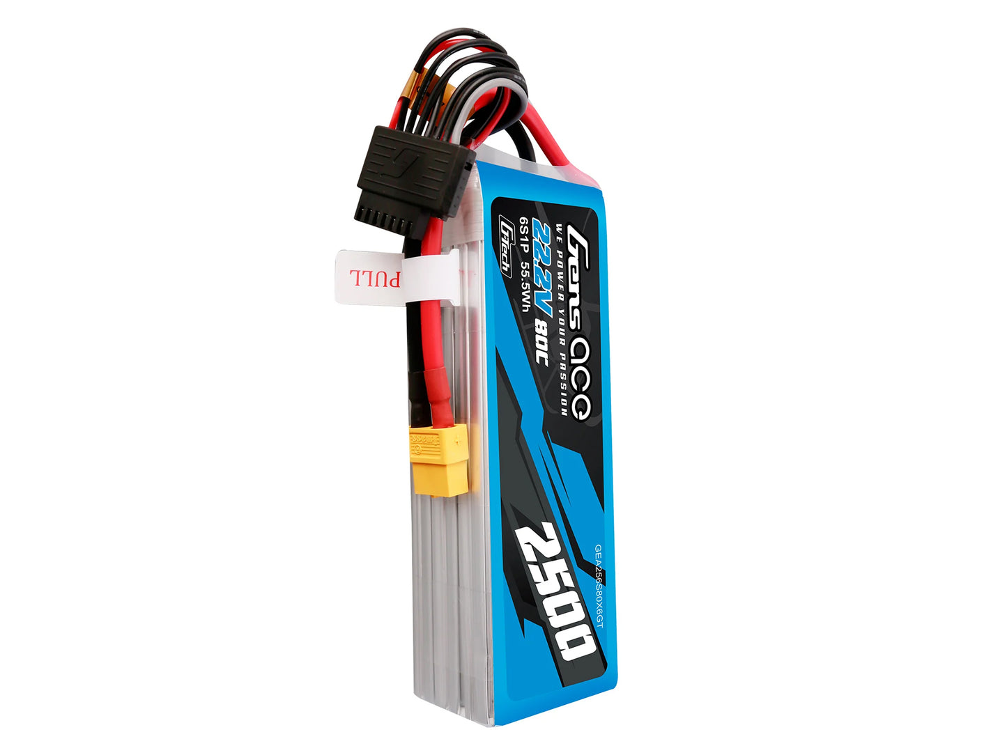 Gens Ace Li-Po G-Tech 6S 22.2V 2500mAh 80C with XT60 GT6S2500-80X6