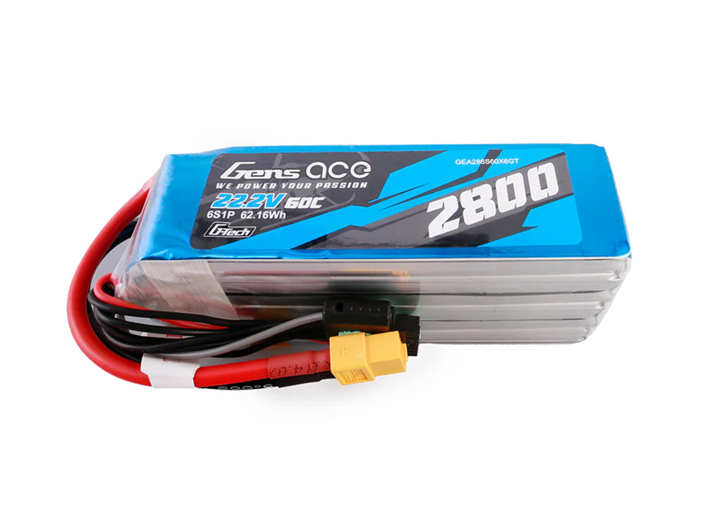 Gens Ace Li-Po G-Tech 6S 22.2V 2800mAh 60C with XT60 GT6S2800-60X6