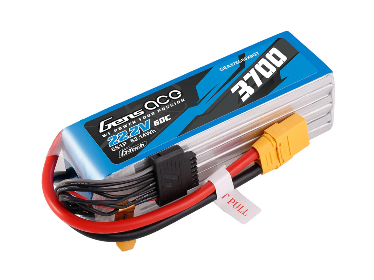 Gens Ace Li-Po G-Tech 6S 22.2V 3700mAh 60C with XT90 GT6S3700-60X9