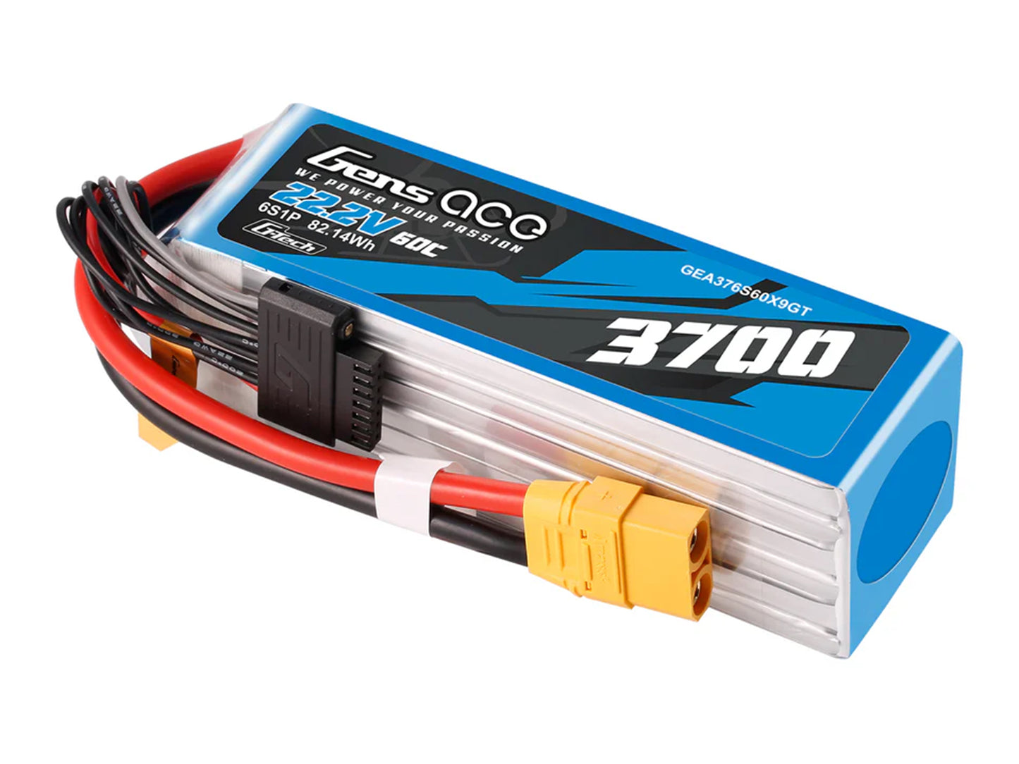 Gens Ace Li-Po G-Tech 6S 22.2V 3700mAh 60C with XT90 GT6S3700-60X9