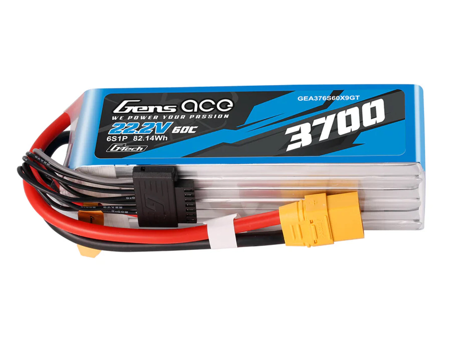 Gens Ace Li-Po G-Tech 6S 22.2V 3700mAh 60C with XT90 GT6S3700-60X9