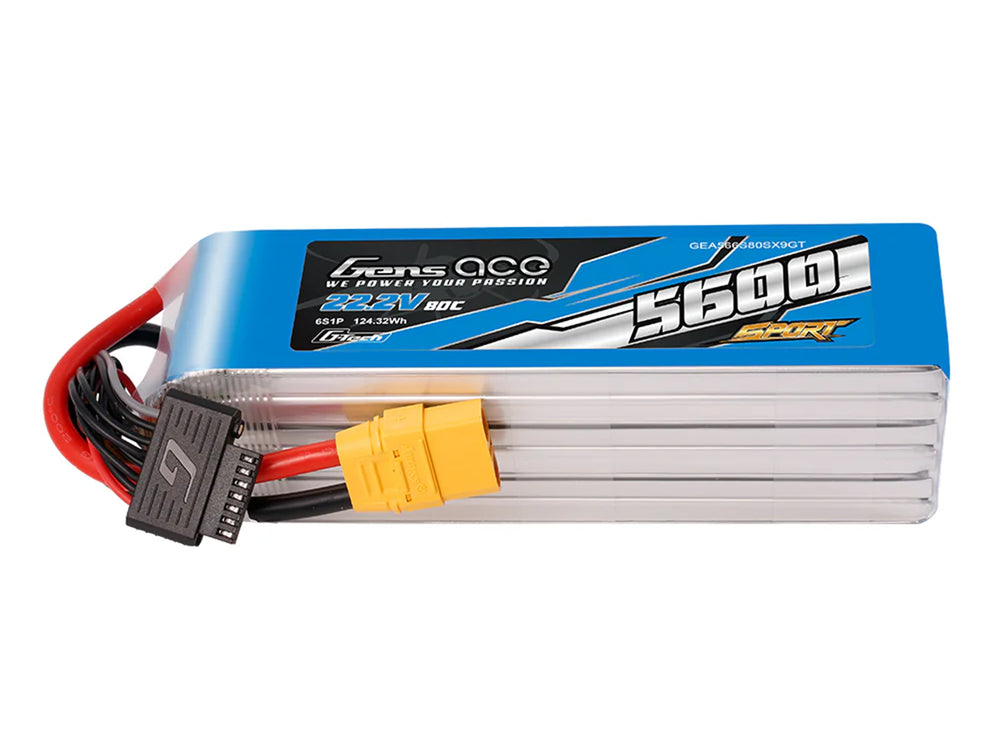 Gens Ace Li-Po G-Tech SPORT 6S 22.2V 5600mAh 80C with XT90 GT6S5600-80X9S
