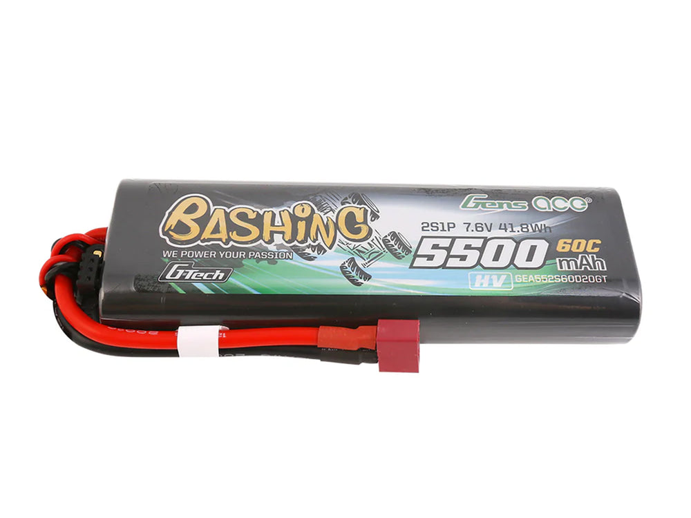 Gens Ace Li-Po G-Tech Car Hard Case HV 2S 7.4V 5500mAh 60C T-Type GTC2H5500-60T