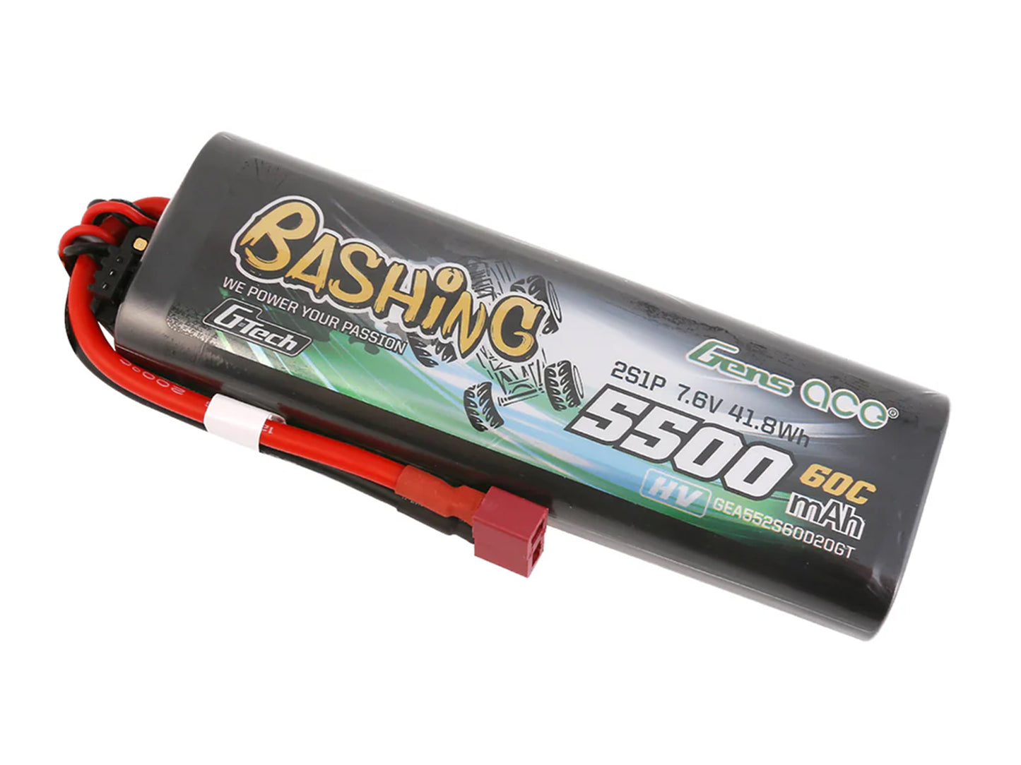 Gens Ace Li-Po G-Tech Car Hard Case HV 2S 7.4V 5500mAh 60C T-Type GTC2H5500-60T