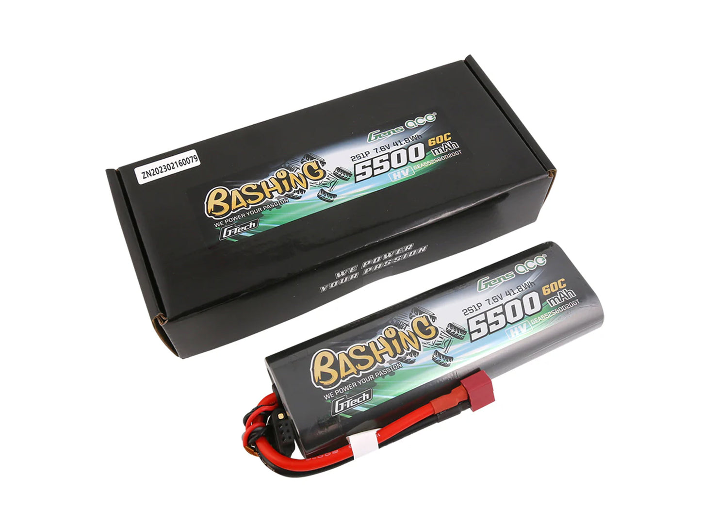 Gens Ace Li-Po G-Tech Car Hard Case HV 2S 7.4V 5500mAh 60C T-Type GTC2H5500-60T