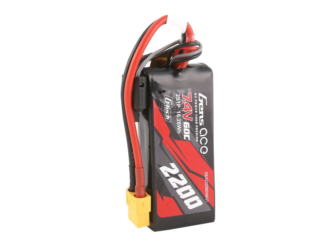 Gens Ace Li-Po Car G-Tech 2S 7.4V 2200mah 60C with XT60 GTC2S2200-60X6