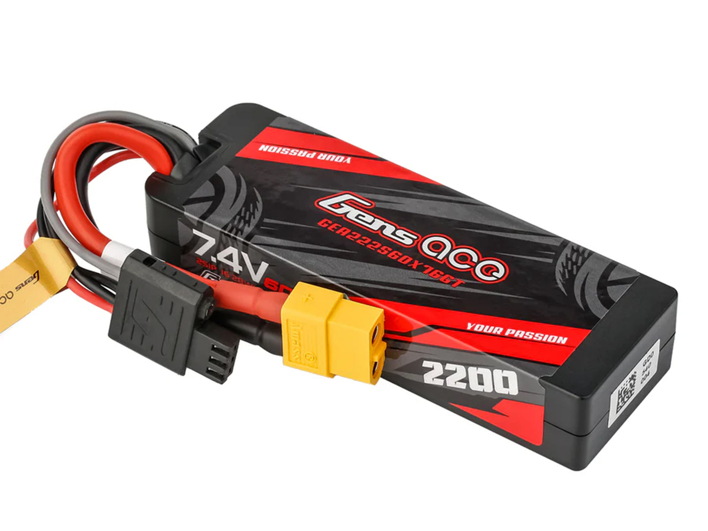 Gens Ace Li-Po Car Hard Case G-Tech 2S 7.4V 2200mAh 60C with XT60 GTC2S2202-60X6