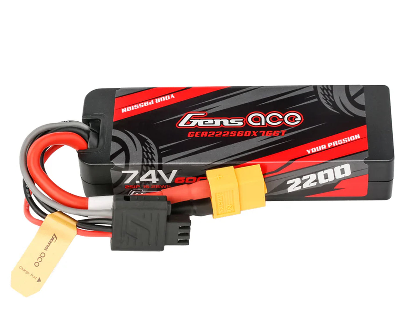 Gens Ace Li-Po Car Hard Case G-Tech 2S 7.4V 2200mAh 60C with XT60 GTC2S2202-60X6