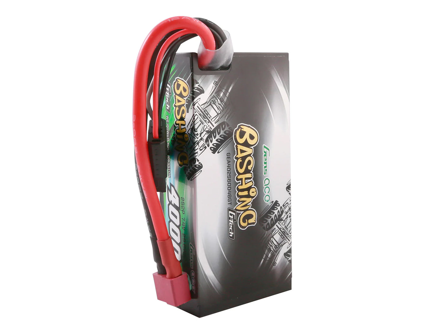 Gens Ace Li-Po G-Tech Car Hard 2S2P 7.4V 4000mAh 60C Shor T-Type GTC2S2P4000-60T