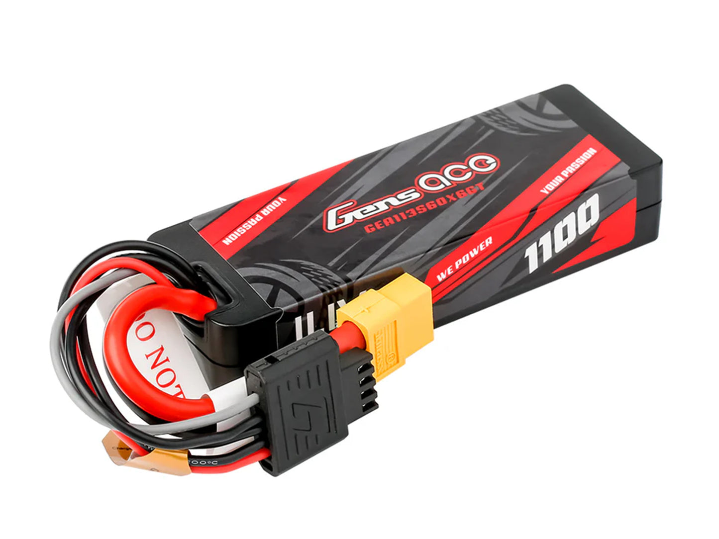 Gens Ace Li-Po Car Hard Case G-Tech 3S 11.1V 1100mAh 60C w/XT60 GTC3S1100-60X6