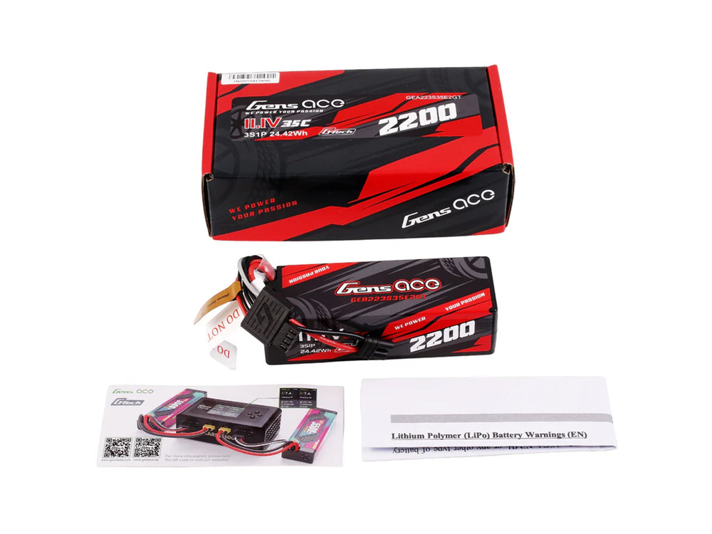Gens Ace Li-Po G-Tech 3S 11.1V 2200mAh 35C with EC2 (GROM) GTC3S2200-35E2
