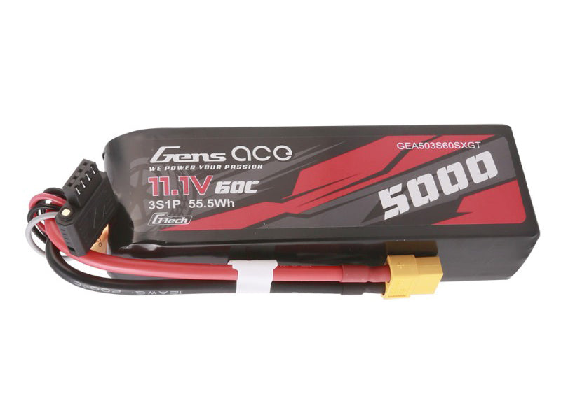 Gens Ace Li-Po Car G-Tech 3S 11.1V 5000mAh 60C with XT60 GTC3S5000S-60X6
