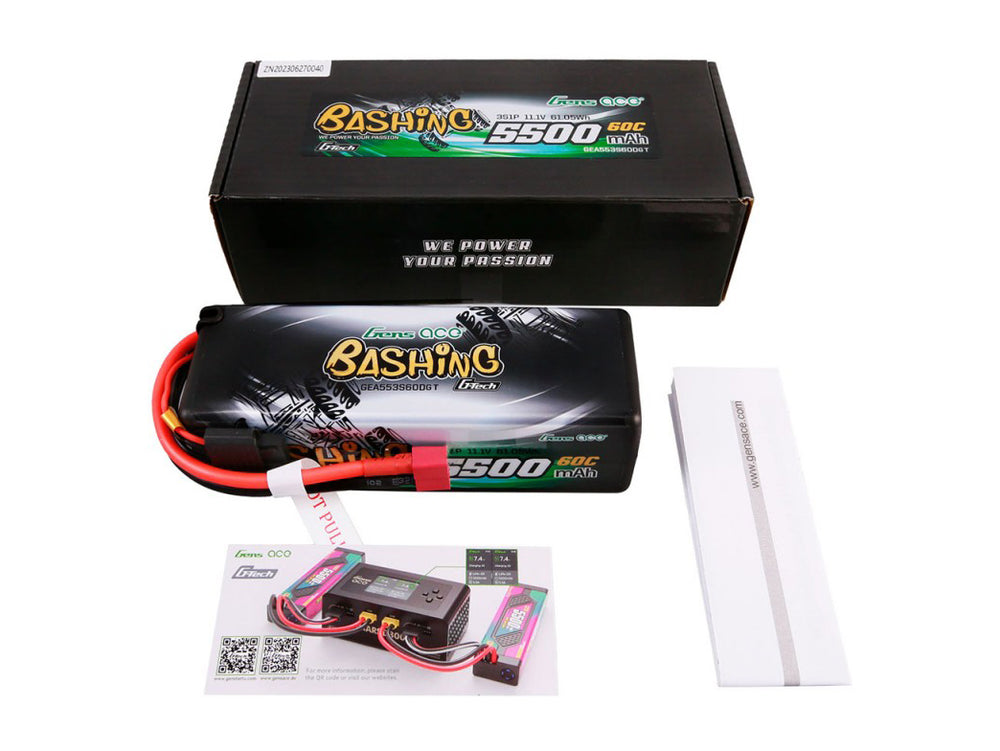 Gens Ace Li-Po Car Hard Case G-Tech 3S 11.1V 5500mAh 60C w/T-Type GTC3S5500-60T