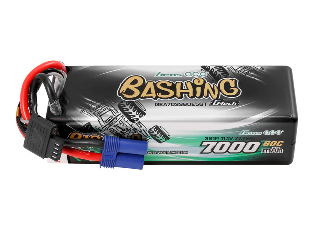 Gens Ace Li-Po Car G-Tech 3S 11.1V 7000mAh 60C Bashing with EC5 GTC3S7000-60E5