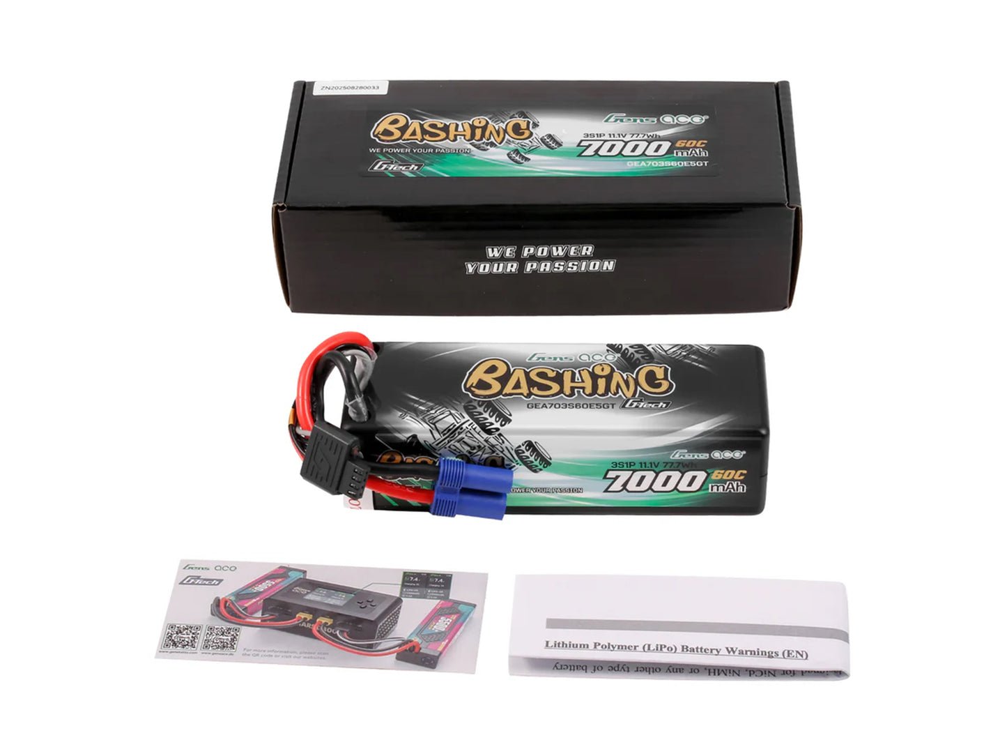 Gens Ace Li-Po Car G-Tech 3S 11.1V 7000mAh 60C Bashing with EC5 GTC3S7000-60E5
