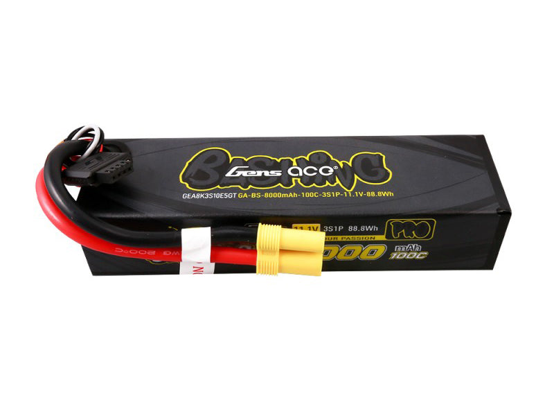 Gens Ace Li-Po Car G-Tech 3S 11.1V 8000mAh 100C Bashing with EC5 GTC3S8000-100E5