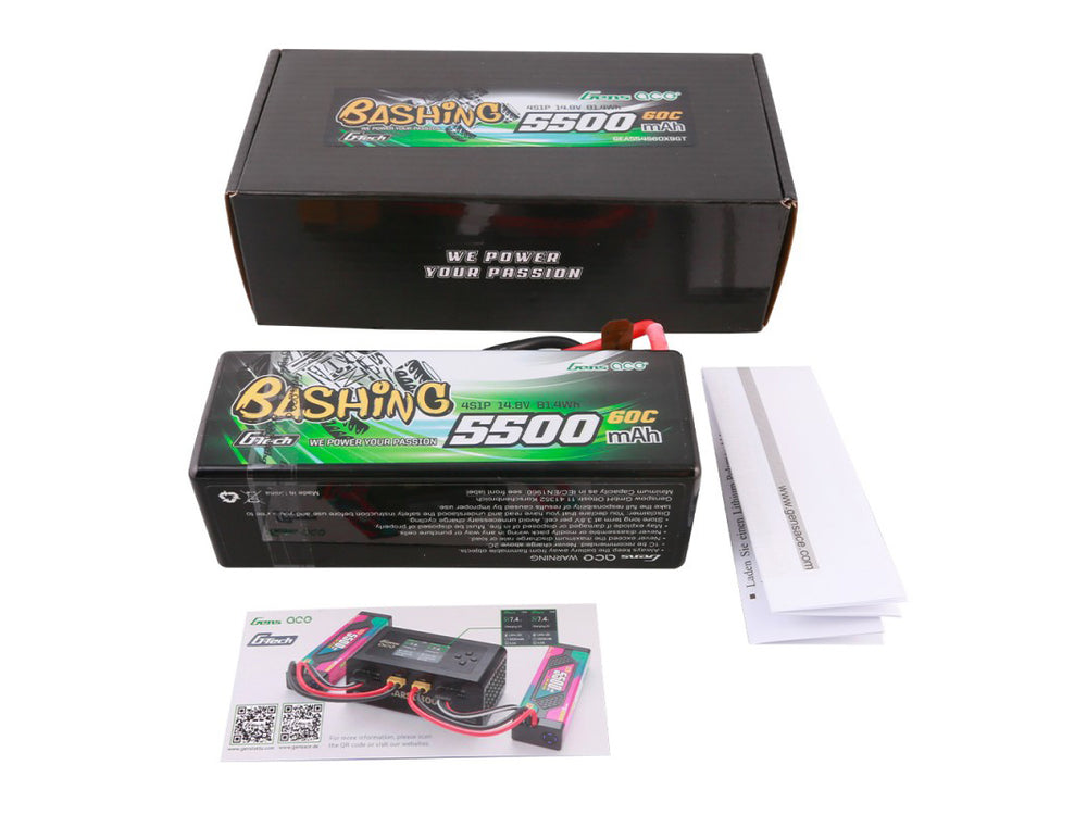 Gens Ace Li-Po Car Hard Case G-Tech 4S 14.8V 5500mAh 60C with XT90 GTC4S5500-60