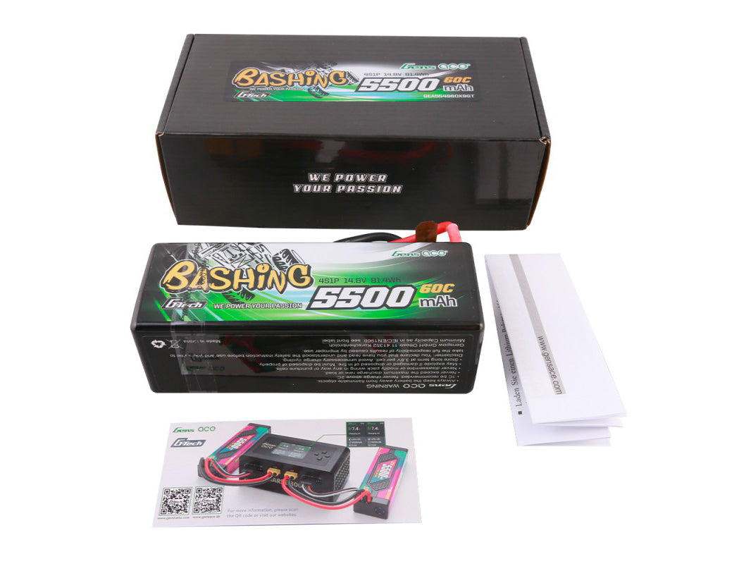 Gens Ace Li-Po Car Hard Case G-Tech 4S 14.8V 5500mAh 60C with XT90 GTC4S5500-60