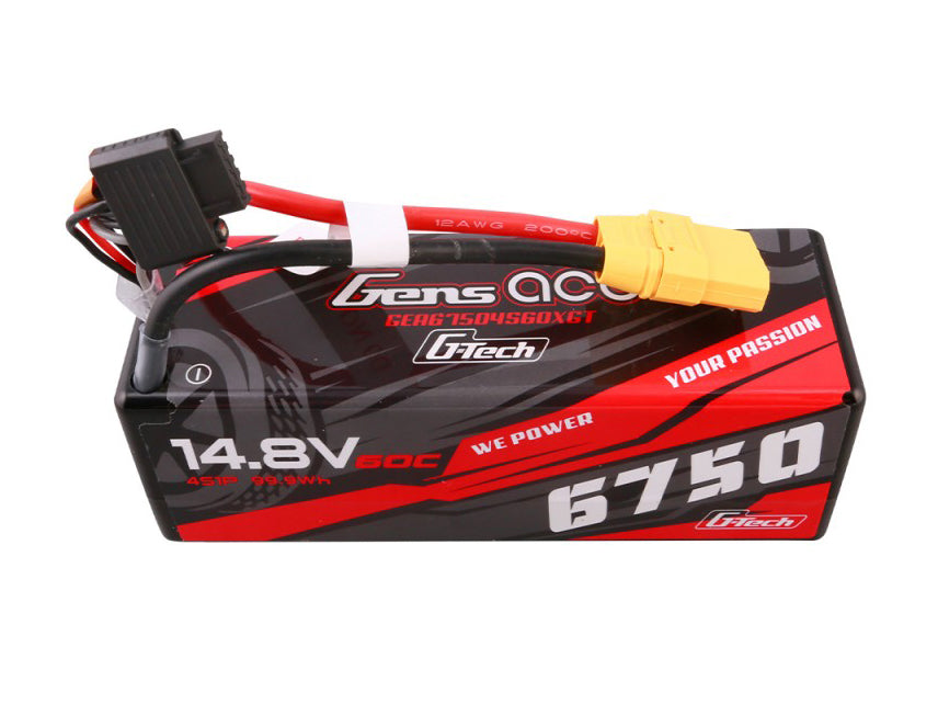 Gens Ace Li-Po G-Tech Car Hard Case 4S 14.8V 6750mAh 60C w/XT90 GTC4S6750HC-60X9