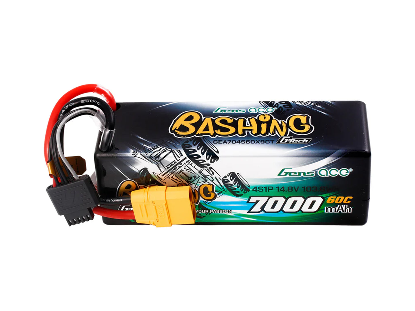 Gens Ace Li-Po G-Tech Car HardCase 4S 14.8V 7000mAh 60C with XT90 GTC4S7000-60X9