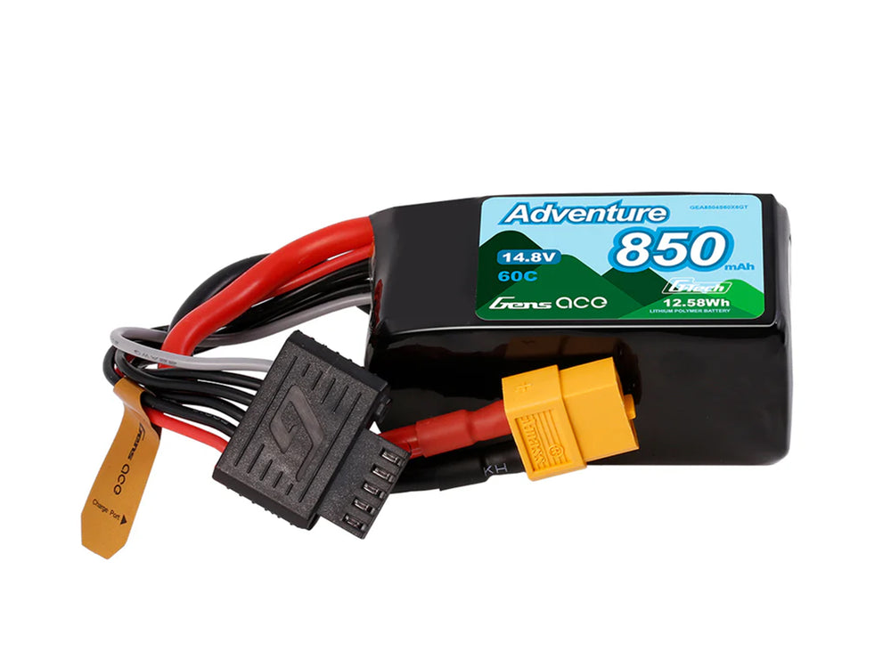 Gens Ace Li-Po Car G-Tech 4S 14.8V 850mAh 60C Crawling with XT60 GTC4S850-60X6