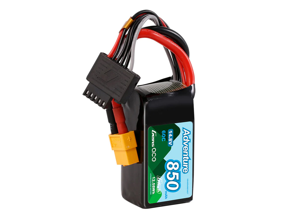 Gens Ace Li-Po Car G-Tech 4S 14.8V 850mAh 60C Crawling with XT60 GTC4S850-60X6