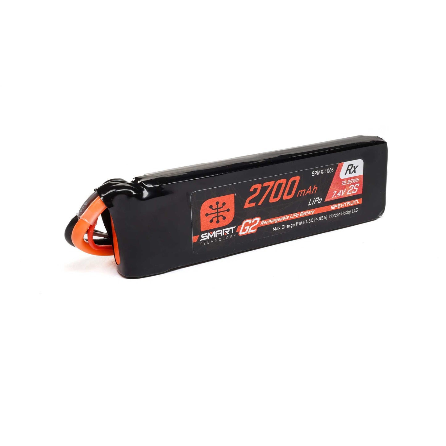 Spektrum 7.4V 2700mAh 2S 15C Smart G2 Receiver LiPo Battery: IC3 SPMX-1056