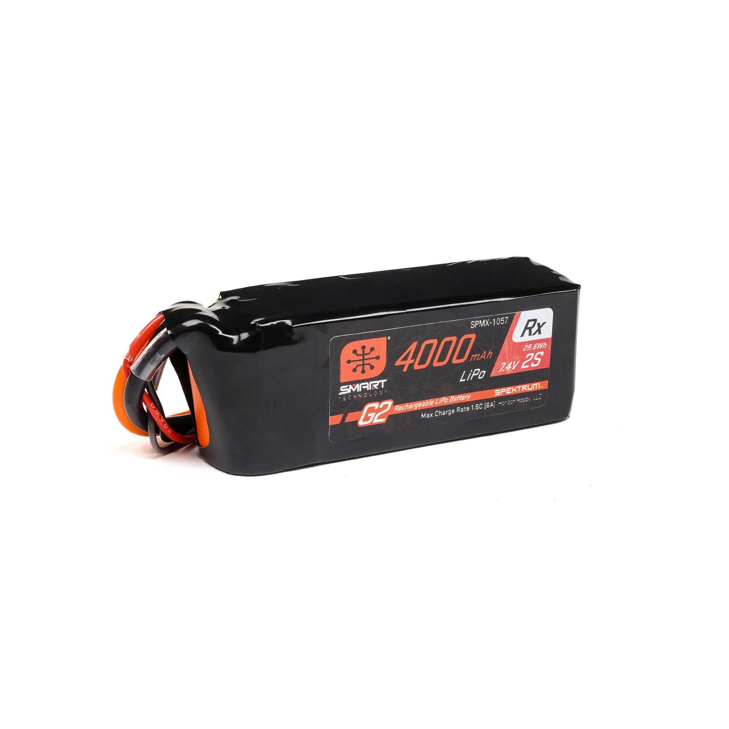 Spektrum 7.4V 4000mAh 2S 15C Smart G2 Receiver LiPo Battery: IC3 SPMX-1057