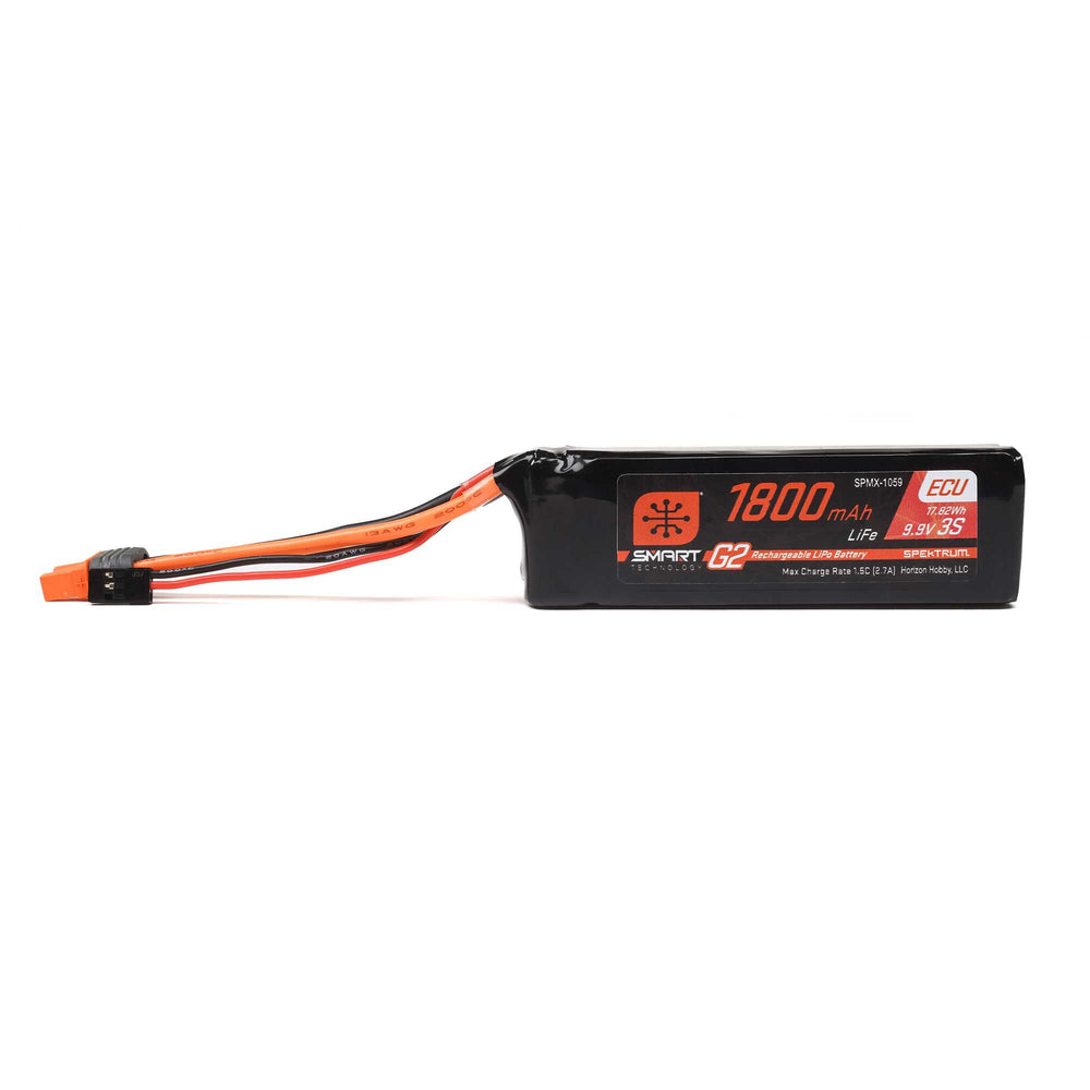 Spektrum 11.1V 1800mAh 3S 10C Smart G2 ECU LiFe Battery: IC3 SPMX-1059