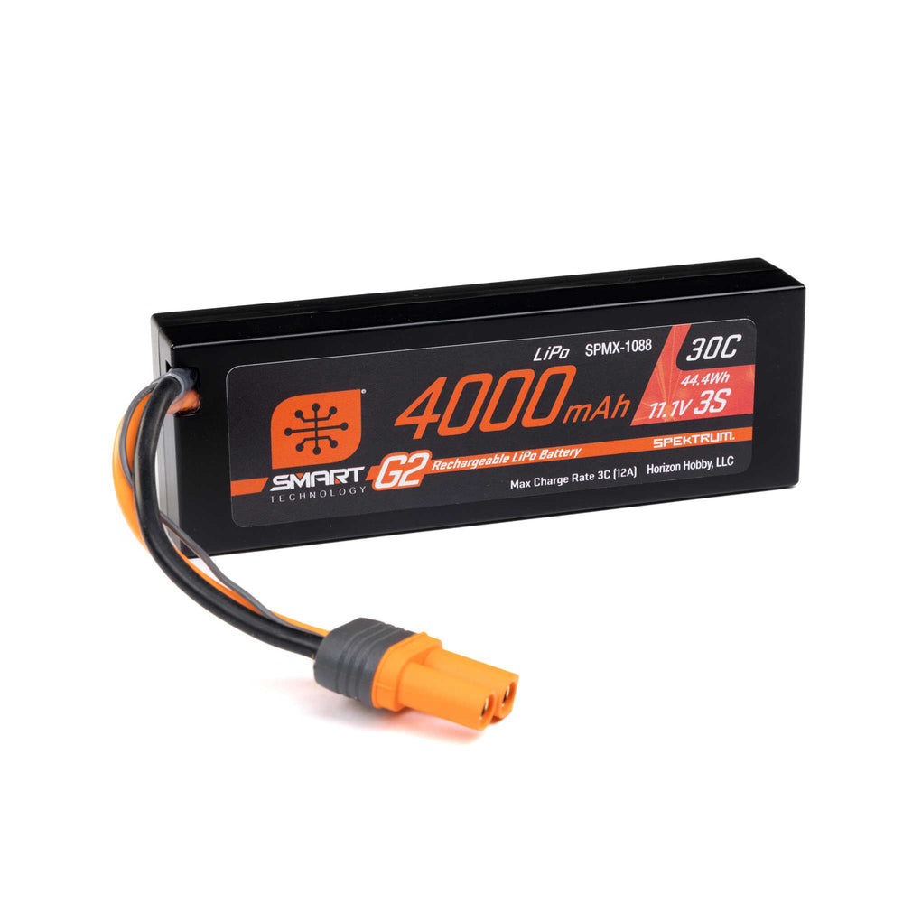 Spektrum 11.1V 4000mAh 3S 30C Smart G2 Hardcase LiPo Battery: IC5 SPMX-1088