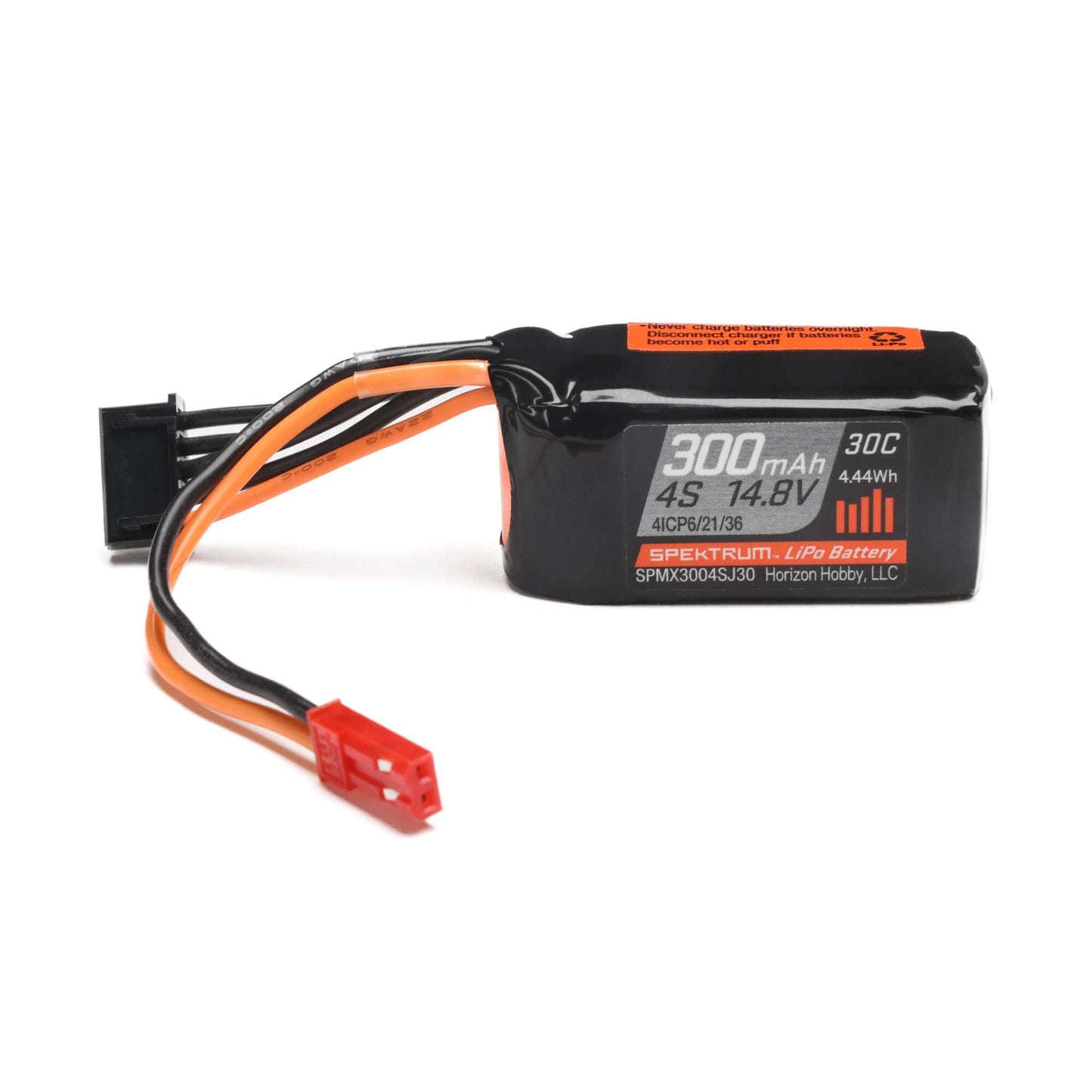 Spektrum 4S 14.8V 300mAh 30C LiPo Battery JST SPMX3004SJ30