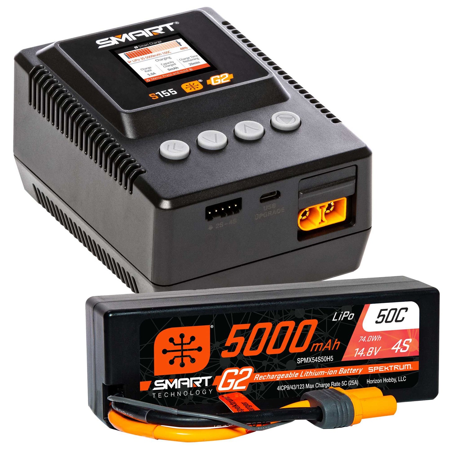 Spektrum Smart Powerstage Surface Bundle: 5000mAh 4S LiPo Batt/S155EU SPMXPSS400I