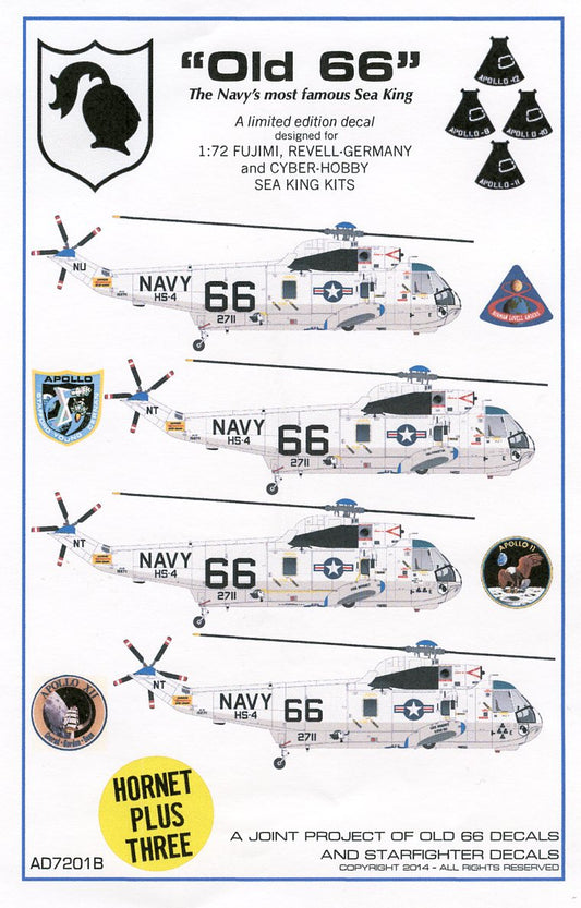 Old 66 Decals OLDAD7201B 1:72 SH-3D Apollo Post Mission Recovery
